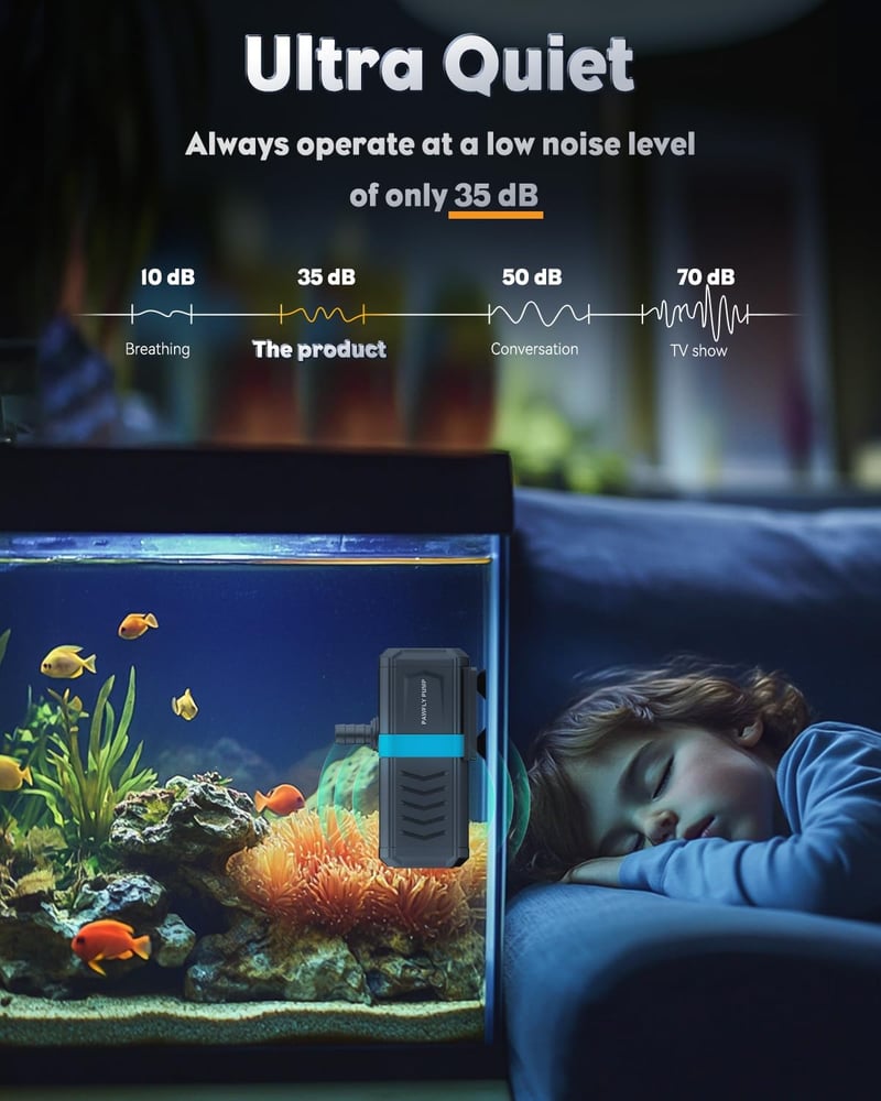 Pawfly Belső Akvárium Szűrő 190-455L Vízpumpával 2100L/h Édesvíz Sósvíz