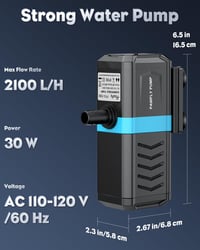 Pawfly Belső Akvárium Szűrő 190-455L Vízpumpával 2100L/h Édesvíz Sósvíz 7
