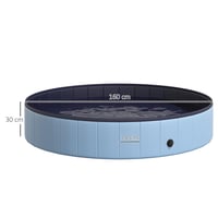 Piscină pliabilă pentru câini PawHut din PVC albastru, antiderapantă, ușor de curățat, diametru 160 cm, înălțime 30 cm, pentru câini 7