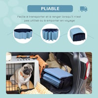 Piscină pliabilă pentru câini PawHut din PVC albastru, antiderapantă, ușor de curățat, diametru 160 cm, înălțime 30 cm, pentru câini 4