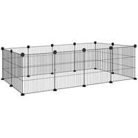 Klietka pre domáce zvieratá PawHut 140x70x35 cm so zaoblenými rohmi, kovová, čierna, pre psov 1