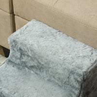 PawHut stepenice za kućne ljubimce, 4 stepenice, 60x35x44 cm, svijetlosive, za pse i mačke, protuklizne, s uklonjivom i perivom navlakom 8