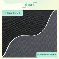 PawHut ležaj za pse i mačke s nogarima, UV-zaštitnom Oxford tkaninom, mikroperforiranim krovom i torbom za nošenje 92x76x90 cm, sivo-crni 5