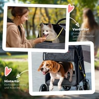 Cărucior pentru câini PawHut, pentru câini de talie mare și medie, cărucior pentru animale de companie, gri închis 7