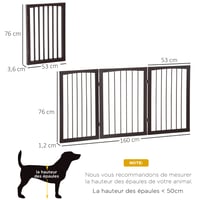 PawHut modulárna skladacia bezpečnostná zábrana 160x76 cm z MDF – ochranná mreža pre domáce zvieratá a deti 3