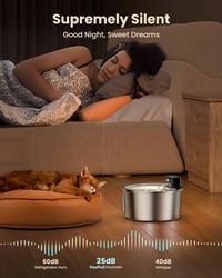 PawPoll Vezeték nélküli macska ivófontána mozgásérzékelővel, 3,2L rozsdamentes acél - Stainless Steel - 6 Filters + 3 Foam Filters 5