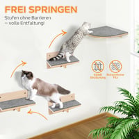 Pawtasy Macska Falmászó Lépcső Szett 4 Részes Természetes Fa 35 kg 2