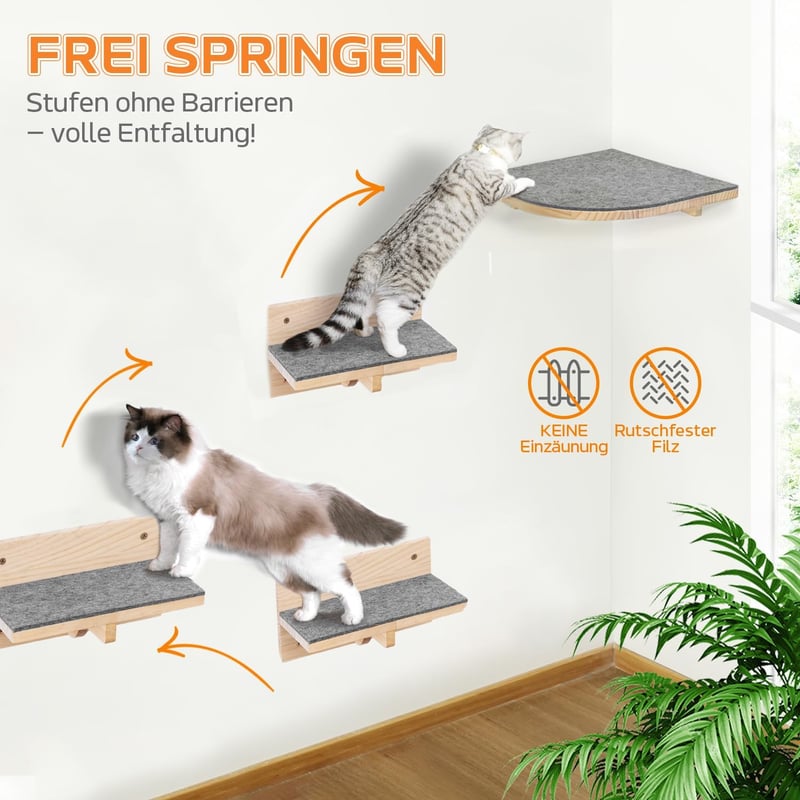 Pawtasy Macska Falmászó Lépcső Szett 4 Részes Természetes Fa 35 kg