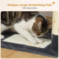 PAWZ Road 184 cm macskakaparófa hálóval, 7 szizál oszloppal, barlang és kosarral 4
