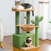 PAWZ Road Kaktusz Macskavár Függőággyal, Sisal Kaparófával, 83 cm, Zöld 7