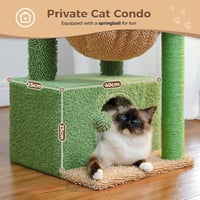 PAWZ Road Kaktusz Macskavár Függőággyal, Sisal Kaparófával, 83 cm, Zöld 4