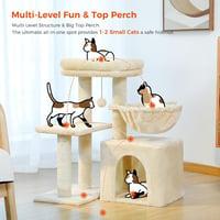 PAWZ Road macskamászóka kaparóoszloppal és függőággyal, 73 cm - bézs 8