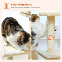 PAWZ Road macskamászóka kaparóoszloppal és függőággyal, 73 cm - bézs 7