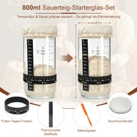 Set de început pentru pâine cu maia PBWZF, 2 coșuri de dospire din ratan natural (23 cm rotund și 25 cm oval), cu borcan, lamă și accesorii, pentru începători și brutari experimentați 3