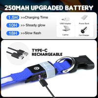 PcEoTllar USB-s LED kutya nyakörv 8 mód vízálló kék - S méret 4