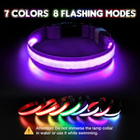 PcEoTllar USB-s LED kutya nyakörv 8 mód vízálló lila - S méret 3