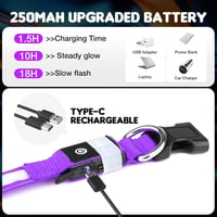 PcEoTllar USB-s LED kutya nyakörv 8 mód vízálló lila - S méret 4