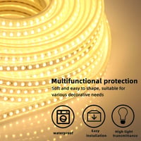pcning 15m LED szalag 220V meleg fehér 5730 SMD 120LED/m EU dugóval 4