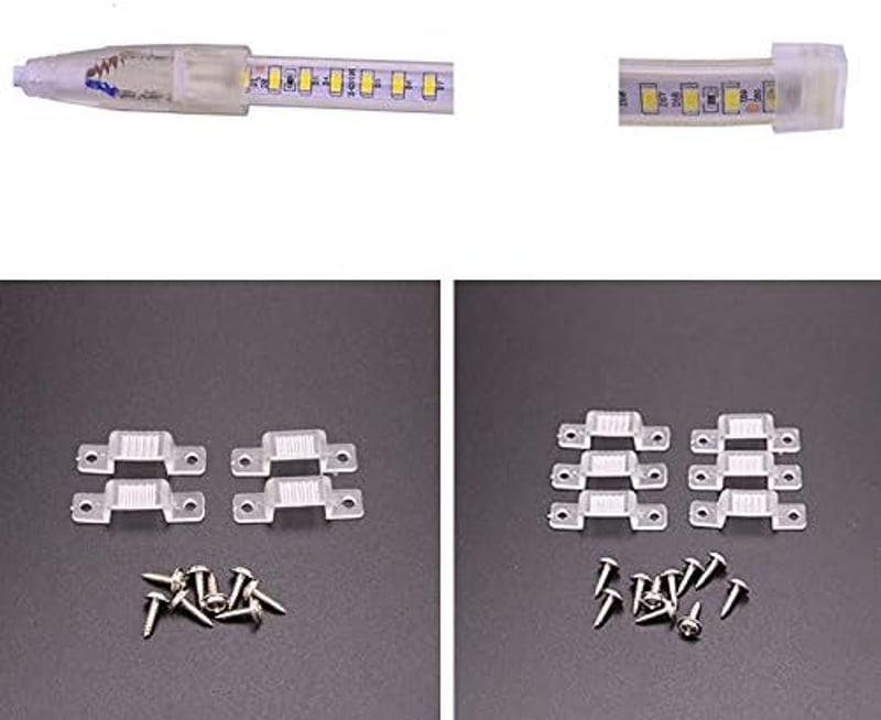pcning 2m LED szalag AC 220V EU dugóval, IP67 vízálló kültéri meleg fehér
