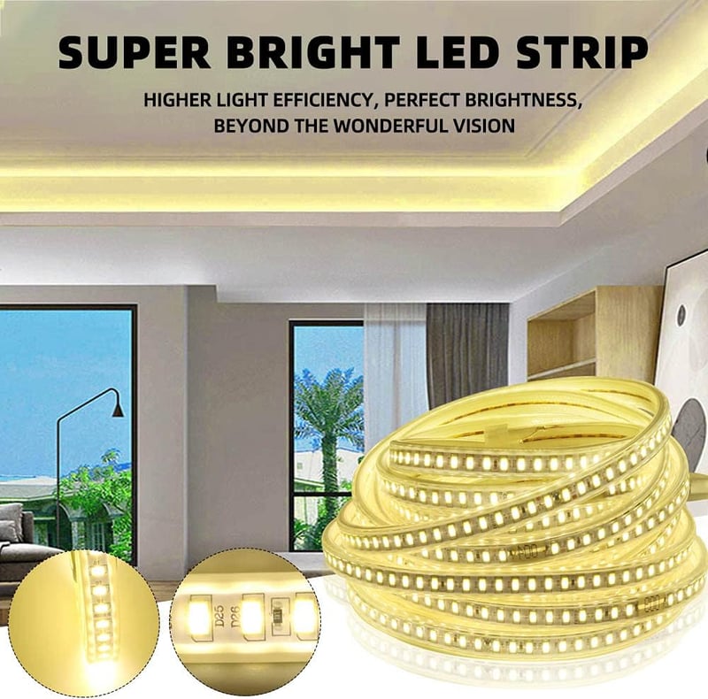 pcning 3M LED szalag 230V közvetlen csatlakozás 4000K fehér IP67 vízálló SMD5730 120LED/m