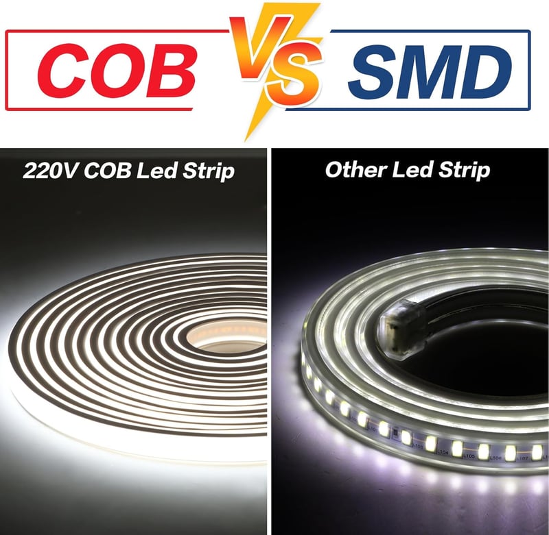 pcning COB LED szalag 230V 1m 10W 6000K hideg fehér kapcsolóval
