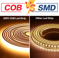 pcning COB LED szalag 230V 5m meleg fehér IP67 vízálló kültéri világítás 7