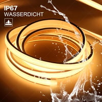 pcning COB LED szalag 230V 5m meleg fehér IP67 vízálló kültéri világítás 3