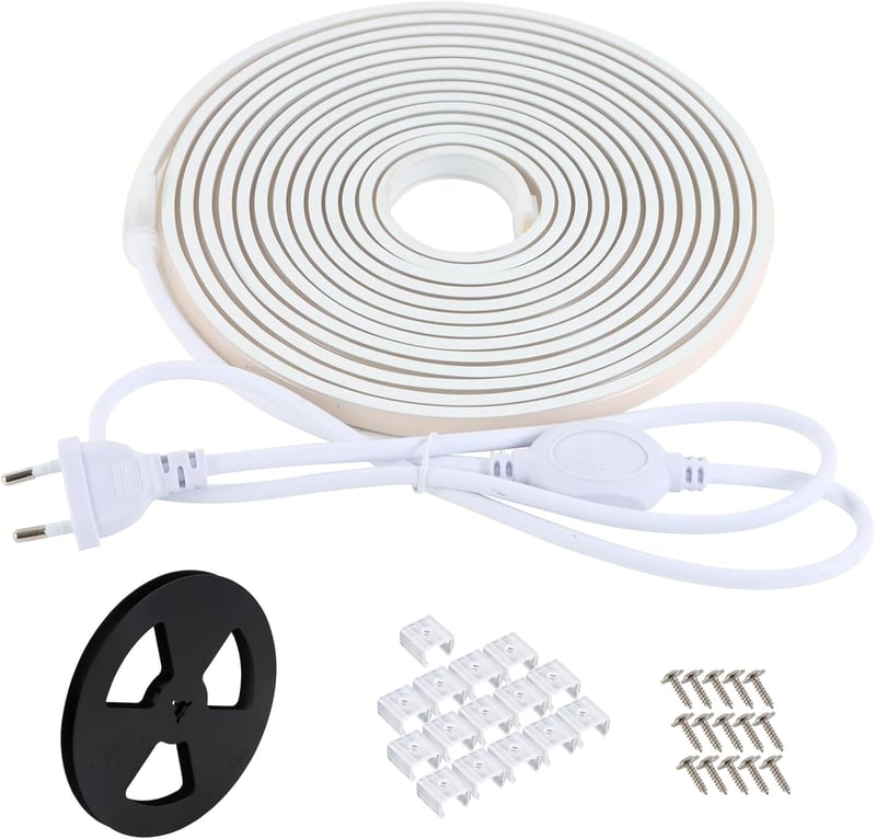 pcning COB LED szalag 230V 5m meleg fehér IP67 vízálló kültéri világítás