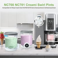 Súprava nádob PCTTOIL pre zmrzlinovač Ninja Swirl by CREAMi – kompatibilná s NC700, NC701EU, NC701EUSTGD, bez obsahu BPA, vhodná do umývačky riadu – 1-dielna súprava 5