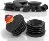 PD 40 mm-es kerek csőtömítő dugó PE műanyag 4 db fekete - Ø 40 mm, 4 1