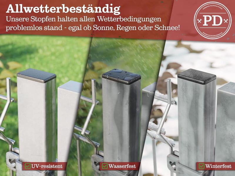PD Lamellás Dugók 40x25mm Négyzet Csőhöz, PE Fekete Végzáró Sapka