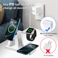 PDKUAI 4 v 1 magnetická bezdrôtová nabíjačka, kompatibilná s MagSafe pre iPhone 14/13/12, Apple Watch Ultra/SE/8/7/6/5/4/3/2, AirPods, 15W rýchlonabíjanie 6
