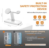 PDKUAI 4 v 1 magnetická bezdrôtová nabíjačka, kompatibilná s MagSafe pre iPhone 14/13/12, Apple Watch Ultra/SE/8/7/6/5/4/3/2, AirPods, 15W rýchlonabíjanie 4