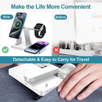 PDKUAI 4 v 1 magnetická bezdrôtová nabíjačka, kompatibilná s MagSafe pre iPhone 14/13/12, Apple Watch Ultra/SE/8/7/6/5/4/3/2, AirPods, 15W rýchlonabíjanie 7