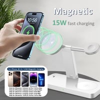 PDKUAI 4 v 1 magnetická bezdrôtová nabíjačka, kompatibilná s MagSafe pre iPhone 14/13/12, Apple Watch Ultra/SE/8/7/6/5/4/3/2, AirPods, 15W rýchlonabíjanie 2