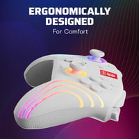 Bezdrôtový ovládač PDP Afterglow Wave pre Nintendo Switch, 8 RGB zón, 20-hodinová výdrž batérie – biely 8