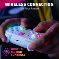 Bezdrôtový ovládač PDP Afterglow Wave pre Nintendo Switch, 8 RGB zón, 20-hodinová výdrž batérie – biely 6