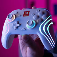 Bezdrôtový ovládač PDP Afterglow Wave pre Nintendo Switch, 8 RGB zón, 20-hodinová výdrž batérie – biely 10