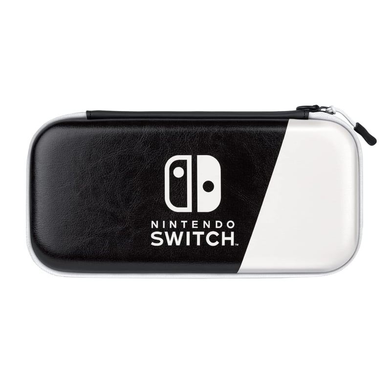 Husă de transport PDP Gaming Slim Deluxe pentru Nintendo Switch OLED - Carcasă rigidă din piele vegană - Negru/Alb