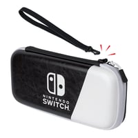 Husă de transport PDP Gaming Slim Deluxe pentru Nintendo Switch OLED - Carcasă rigidă din piele vegană - Negru/Alb 3