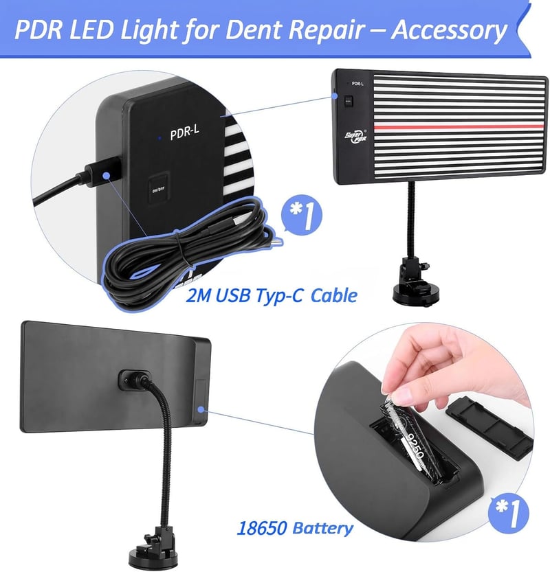 PDR TOOLS LED Karosszéria Javító Lámpa USB Akkumulátoros Dent Repair Világítás