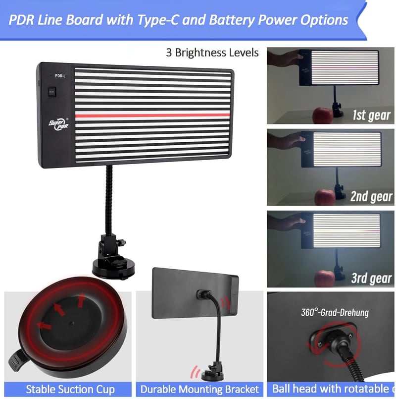 PDR TOOLS LED Karosszéria Javító Lámpa USB Akkumulátoros Dent Repair Világítás