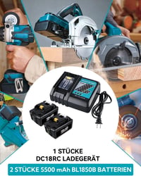 PDstation 2db BL1850B 5.5Ah Akkumulátor és Töltő Szett Makita 18V Szerszámokhoz - Kompatibilis BL1860 BL1850B BL1430B Modellekkel 7
