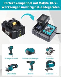 PDstation 2db BL1850B 5.5Ah Akkumulátor és Töltő Szett Makita 18V Szerszámokhoz - Kompatibilis BL1860 BL1850B BL1430B Modellekkel 4