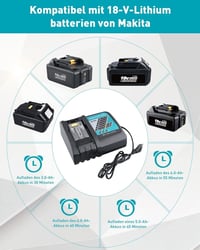 PDstation 2db BL1850B 5.5Ah Akkumulátor és Töltő Szett Makita 18V Szerszámokhoz - Kompatibilis BL1860 BL1850B BL1430B Modellekkel 6