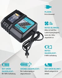 PDstation 2db BL1850B 5.5Ah Akkumulátor és Töltő Szett Makita 18V Szerszámokhoz - Kompatibilis BL1860 BL1850B BL1430B Modellekkel 5