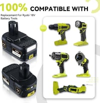 PDstation 2x 5,5 Ah 18V Ryobi P108 Lítium-ion Akkumulátor LED Kijelzővel 7