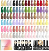 PEACECOLOR 25-dielna sada farebných gélových lakov na nechty – Jelly UV LED gélová sada v odtieňoch bielej, ružovej, červenej a burgundskej, so základným a vrchným lakom, 7 ml, 30 ks 1