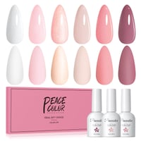 Súprava UV gélových lakov na nechty PEACECOLOR, 6 farieb, telová, ružová, biela, polopermanentná súprava lakov na nechty pre začiatočníkov, DIY manikúra, odstrániteľné namáčaním, 10 ml 1