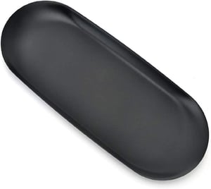 Tavă ovală din oțel inoxidabil Peakpet, negru, 17,9x8,5 cm, pentru bijuterii și cosmetice